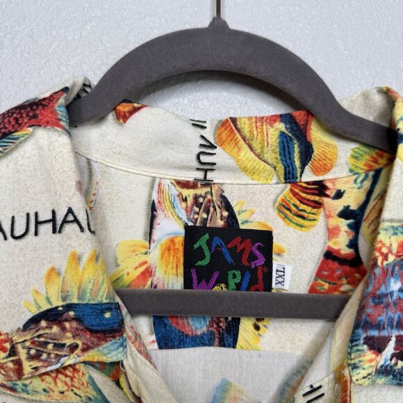 Jams World Reef Fish Print Tropical Sea Ocean Rayon Hawaiian Shirt Mens XXL - Picture 2 of 3